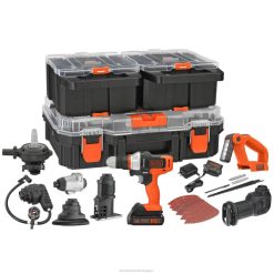BLACK+DECKER A mátrix 20V max elektromos szerszámkészlet 8 db akkus fúró-csavarozót és tárolótáskát tartalmaz eszközöket JDDD4529