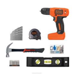 BLACK+DECKER A max. 8V-os dekorációra kész projektkészlet akkumulátoros fúró-csavarozót és alapvető kéziszerszámokat tartalmaz eszközöket JDDD4558
